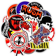 50 Rock Stickers Metal Punk Bands Guitar Amp Music Decal Stickerbomb Skateboard