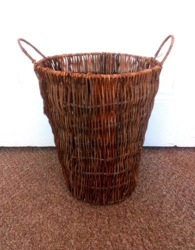 Vintage woven wicker basket - wicker,