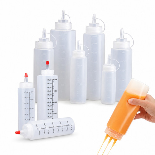 Squeeze sauce bottles reusable - bottles,