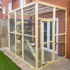 3 Sided Catio 6ft 6 H - Mesh Panels Clear Plastic Roof - Various Sizes Available