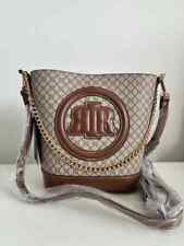 River Island Brown pu Leather Chain monogram  Cross Body Bag tan new with tags