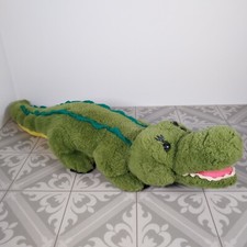 Vintage Peeko Crocodile Plush Soft Toy Poseable Tail Green Large
