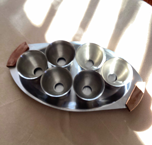 Vintage stainless steel wood - steel, &
