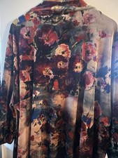 Artigiano Italian Printed Velvet Kimono.  Boho Chic Floral.  One-size up to 22