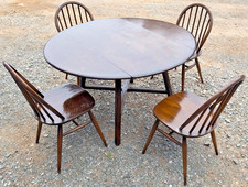 Ercol Drop Leaf Dining Table 4 Windsor Chairs Vintage Mid CenturyFREE DELIVERY?