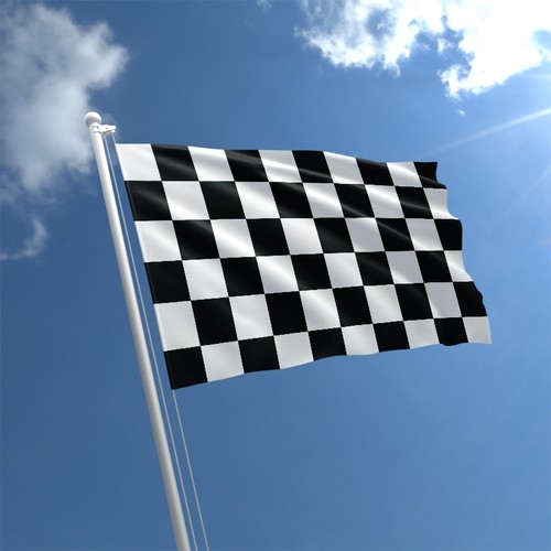Chequered flag 140x95cm black - chequered,