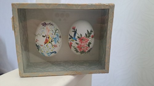 Vintage eggs hand painted - vintage,