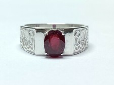 Heavy silver ruby ring - heavy, 1.5