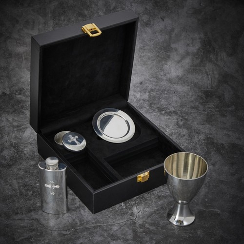 Pewter communion set delux - pewter,