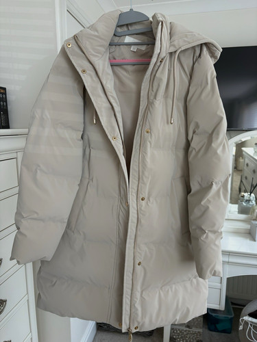 Zara womens beige long hooded - womens,