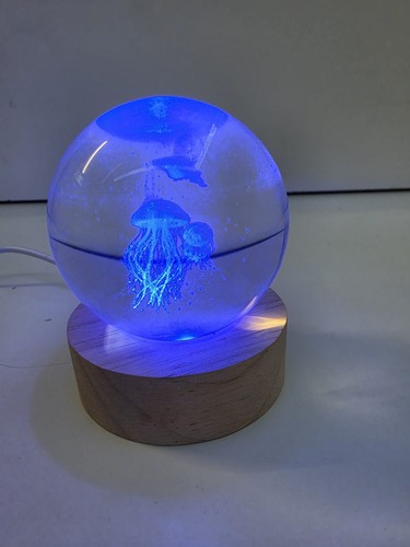 Laser engraved crystal ball - 3d,