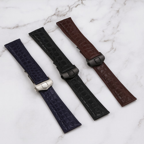 Crocodile strap for - strap, heuer