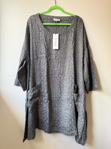 Sahara smoke linen bamboo - smoke,