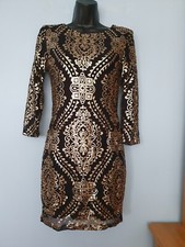 TFNC London Womens Mini Dress Size M. Black/golden.  Used