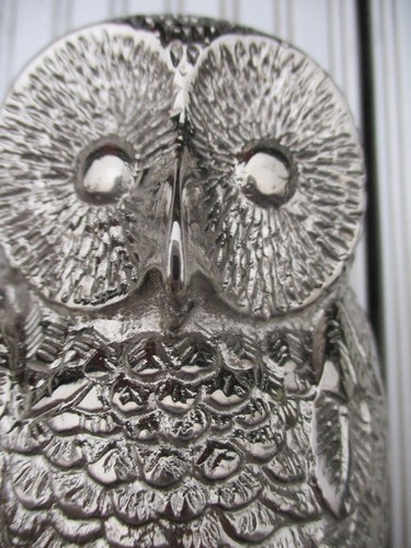 Large nickel owl door knocker - nickel,