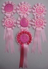 Pink 1-Tier Pony Party Rosettes x7