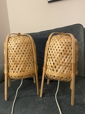 IKEA KNIXHULT Table Lamp Bohemian Style Handmade Bamboo Wood Wicker/Rattan