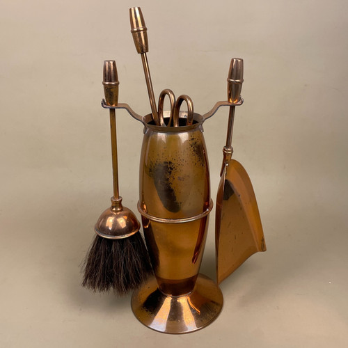 Antique copper metal fireside - antique,