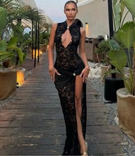 Lace Bodycon Maxi Dress Women