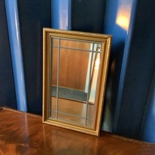 Framed Leaded Mirror Gold