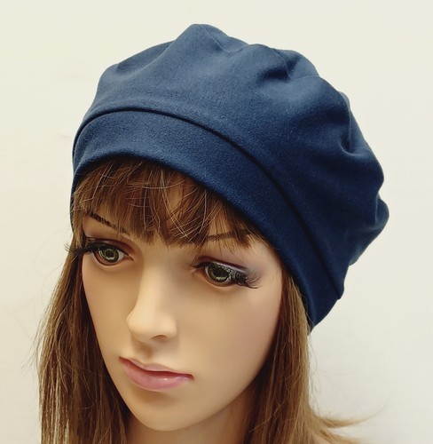 Dark blue cotton beret
