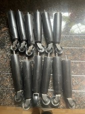 Set of 6 Strong Black Vintage Bed Legs / Bed Raisers on Castors
