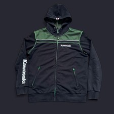 Men’s Vintage Kawasaki Racing Embroidered Full Zip Hoodie