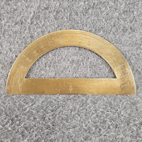 Vintage brass protractor - brass, made