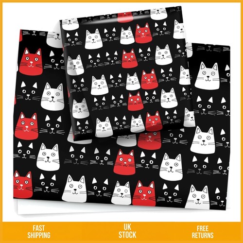 Cute gothic cat gift wrap - cute,