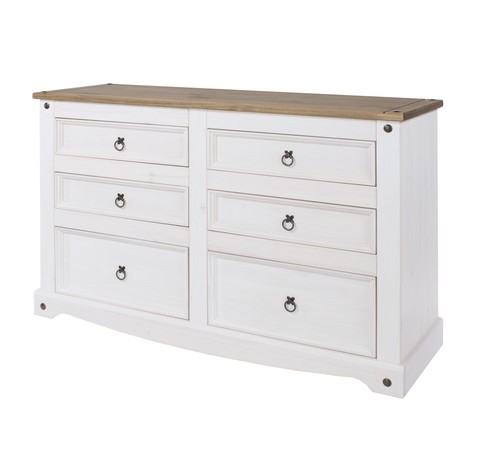 Drawer chest wide solid pine - chest,