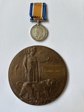 Single War Medal & Plaque P.O. 7492 Pte Edward Burns Royal Marine Light Infantry