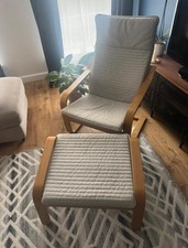 IKEA Poang Chair and Stool