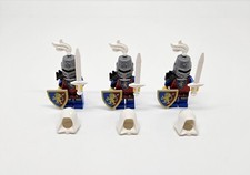 LEGO CASTLE MINIFIGURE LION KNIGHT ARMY WHITE HAT X3 NEW (G7)