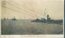 1925 Original photo HMS Delhi & Hood Dipping flag British Empire cruise 4.8x2.8"