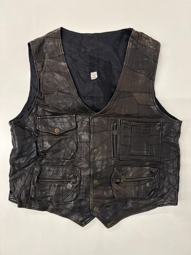 Vintage leather waistcoat - , 42"