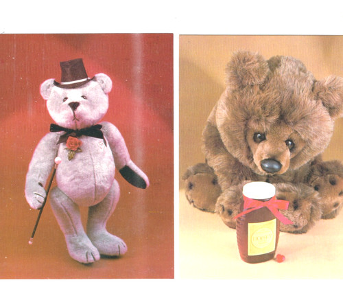 Two teddy bears postcards - teddy,