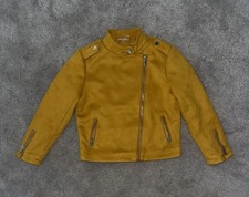 Girls Mustard Suede Biker