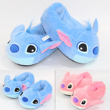Girls Angel Stitch Furry Slipper Kids Winter Warm Sliders Fur Lined Indoor Shoes