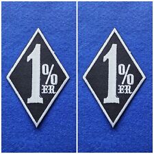 Pair Of Novelty 1%er Biker MC Outlaw Embroidered Sew On/Iron On Patches (b)