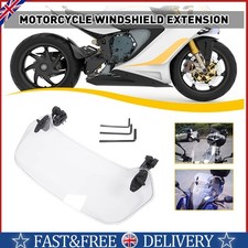 Motorcycle Adjustable Clip On Windshield Extension Spoiler Wind Deflector Clear