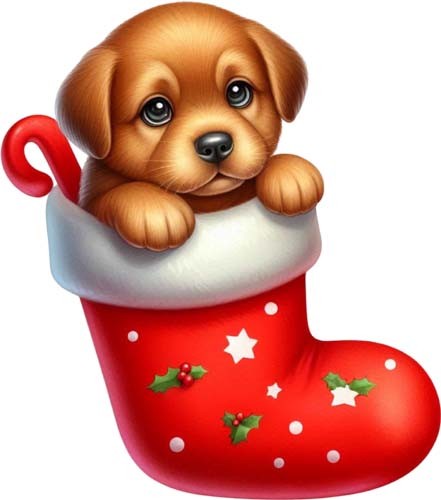 Christmas stocking dog - christmas,