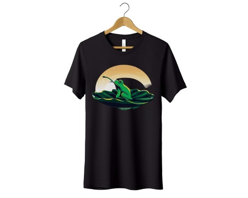 Frog lily pad shirt - on, t-shirt