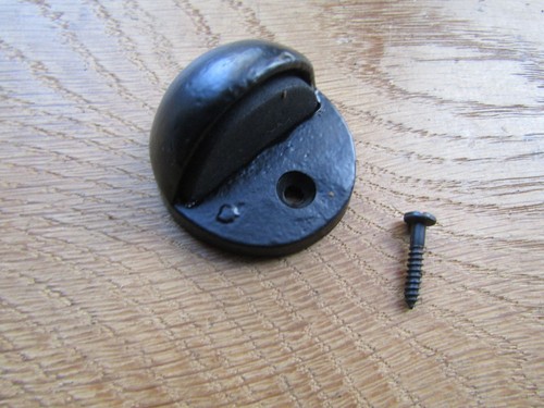 Rustic iron door stop - , vintage