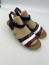 Ladies Rieker Stylish patent white red blue Strappy Sandals 5