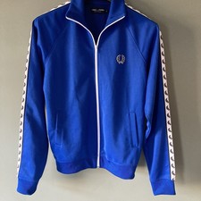 Fred Perry Sportswear Tracksuit Top Jacket Blue Full Zip Retro 90s Mens S Small