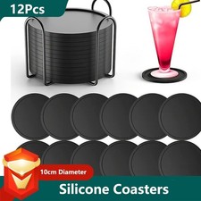 12Pcs 10cm Silicone Coaster