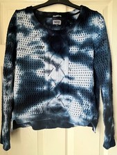 HILFIGER DENIM WOMEN'S CROCHET KNIT TIE DYE JUMPER SIZE RELAXED M (UK 10-12)