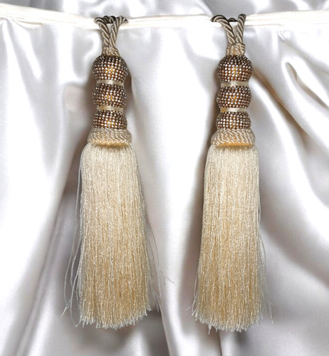 Large cream rope tie back - large,