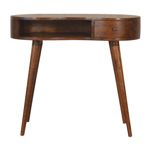 Chestnut curved open - chestnut, desk