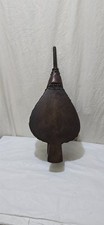 Vintage blacksmith bellows old oak wooden leather bound in vintage condition